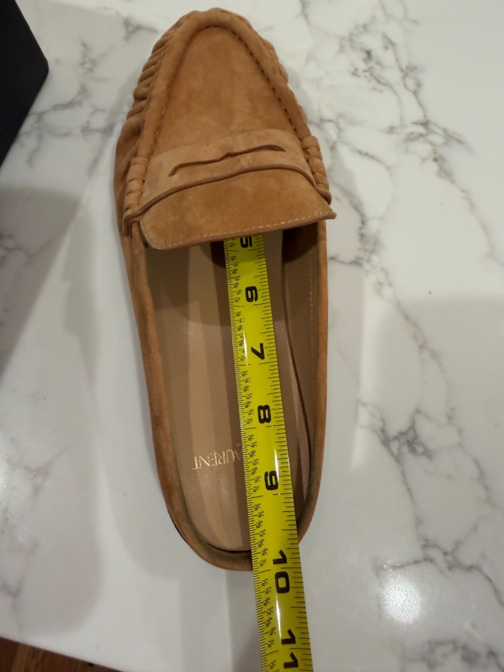 Women’s Tan Suede Slip-On Loafer Mule Ruched size 40 - Picture 13 of 13